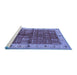 Sideview of Machine Washable Oriental Blue Industrial Rug, wshurb2869blu