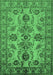 Machine Washable Oriental Emerald Green Industrial Area Rugs, wshurb2870emgrn