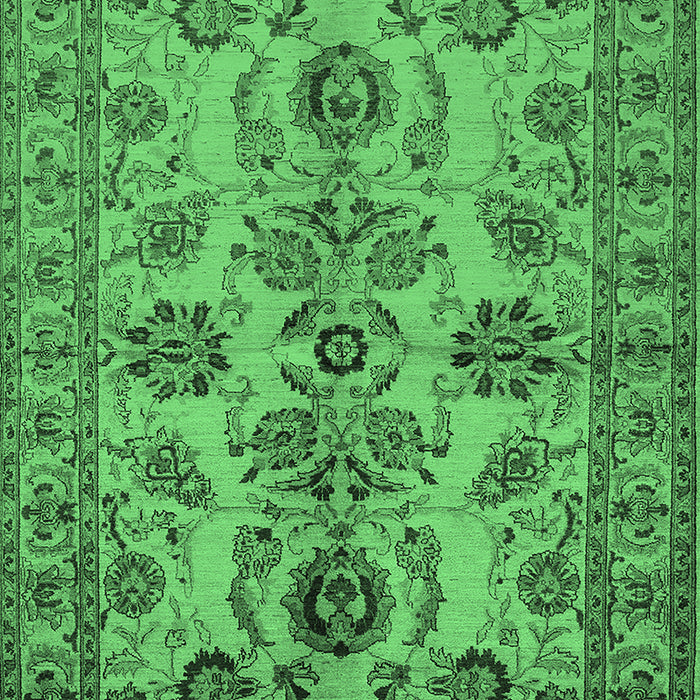Machine Washable Oriental Emerald Green Industrial Area Rugs, wshurb2870emgrn