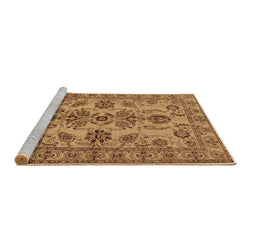 Sideview of Machine Washable Oriental Brown Industrial Rug, wshurb2870brn