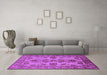 Machine Washable Oriental Purple Industrial Area Rugs in a Living Room, wshurb2870pur