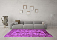 Machine Washable Oriental Purple Industrial Rug, wshurb2870pur