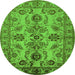 Round Oriental Green Industrial Rug, urb2870grn