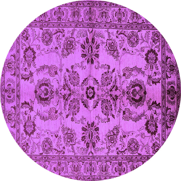 Round Machine Washable Oriental Purple Industrial Area Rugs, wshurb2870pur