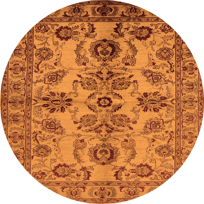 Round Oriental Orange Industrial Rug, urb2870org