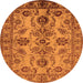 Round Oriental Orange Industrial Rug, urb2870org