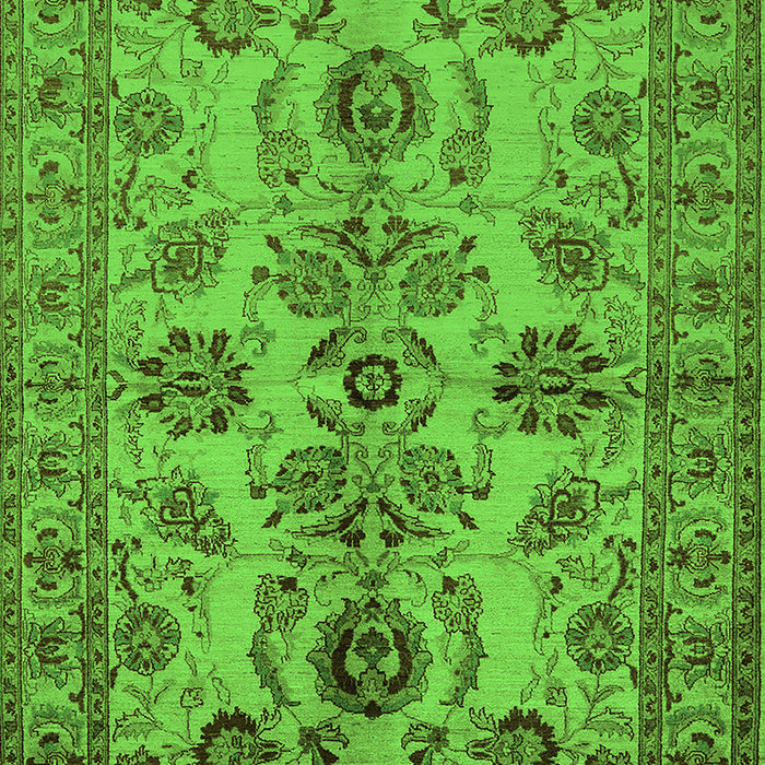 Machine Washable Oriental Green Industrial Area Rugs, wshurb2870grn