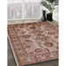 Mid-Century Modern Camel Brown Oriental Rug in Family Room, urb2870