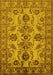 Machine Washable Oriental Yellow Industrial Rug, wshurb2870yw