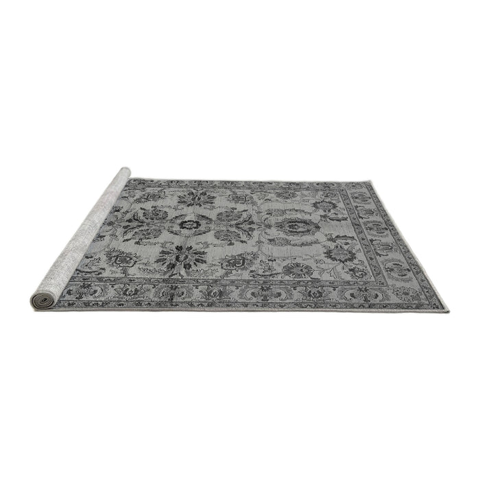 Sideview of Machine Washable Oriental Gray Industrial Rug, wshurb2870gry