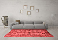 Machine Washable Oriental Red Industrial Rug, wshurb2870red