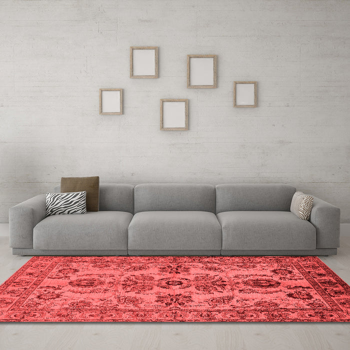 Industrial Red Washable Rugs