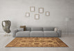 Machine Washable Oriental Brown Industrial Rug in a Living Room,, wshurb2870brn