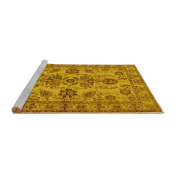 Sideview of Machine Washable Oriental Yellow Industrial Rug, wshurb2870yw