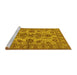 Sideview of Machine Washable Oriental Yellow Industrial Rug, wshurb2870yw