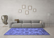 Machine Washable Oriental Blue Industrial Rug in a Living Room, wshurb2870blu