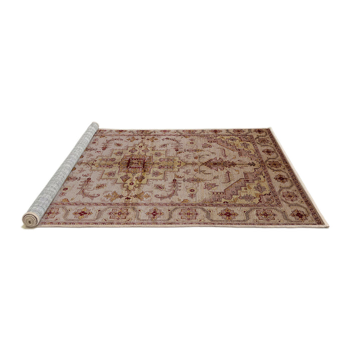 Sideview of Machine Washable Industrial Modern Chestnut Red Rug, wshurb2871