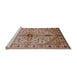 Sideview of Machine Washable Industrial Modern Chestnut Red Rug, wshurb2871