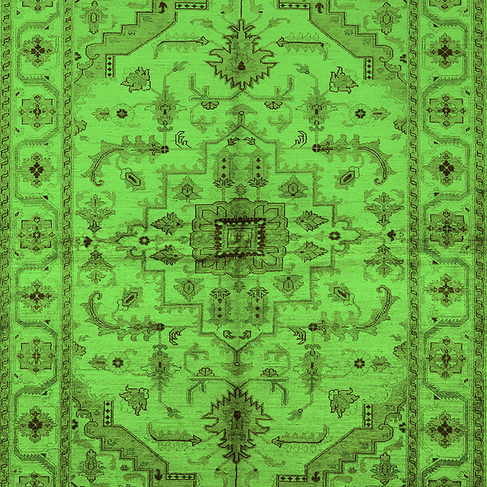 Machine Washable Oriental Green Industrial Area Rugs, wshurb2871grn