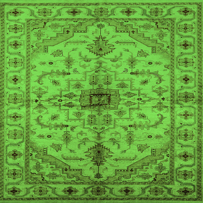 Square Oriental Green Industrial Rug, urb2871grn