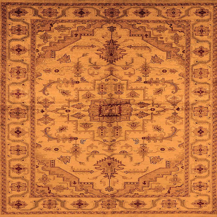 Square Oriental Orange Industrial Rug, urb2871org