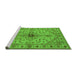 Sideview of Machine Washable Oriental Green Industrial Area Rugs, wshurb2871grn