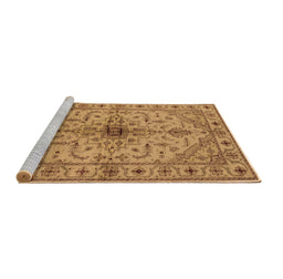 Sideview of Machine Washable Oriental Brown Industrial Rug, wshurb2871brn
