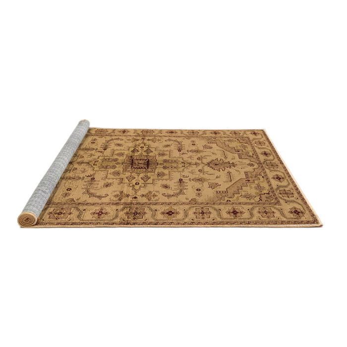 Sideview of Machine Washable Oriental Brown Industrial Rug, wshurb2871brn