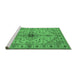 Sideview of Machine Washable Oriental Emerald Green Industrial Area Rugs, wshurb2871emgrn