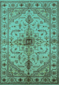 Oriental Turquoise Industrial Rug, urb2871turq