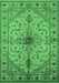 Machine Washable Oriental Emerald Green Industrial Area Rugs, wshurb2871emgrn