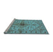 Sideview of Machine Washable Oriental Light Blue Industrial Rug, wshurb2871lblu