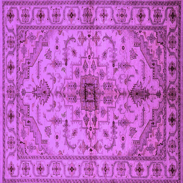 Square Machine Washable Oriental Purple Industrial Area Rugs, wshurb2871pur