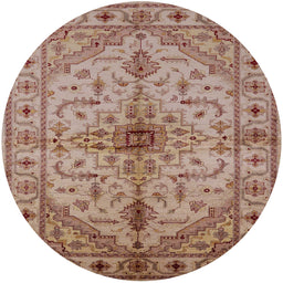 Round Machine Washable Industrial Modern Chestnut Red Rug, wshurb2871