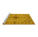 Sideview of Machine Washable Oriental Yellow Industrial Rug, wshurb2871yw