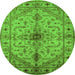 Round Oriental Green Industrial Rug, urb2871grn