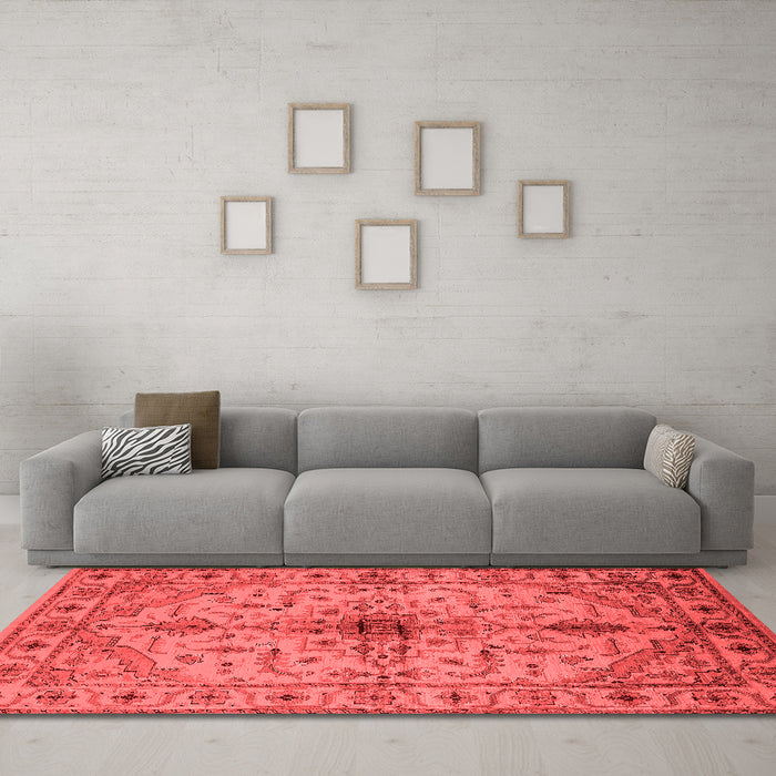 Industrial Red Washable Rugs