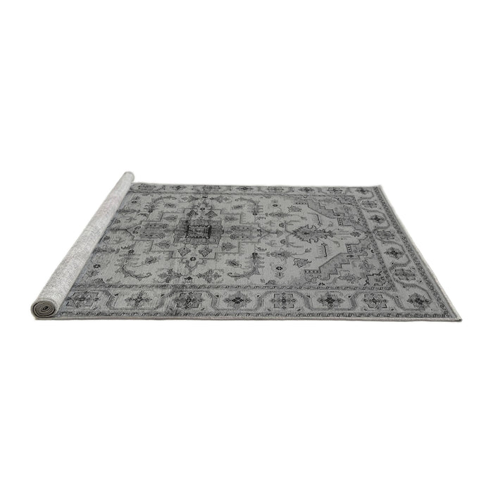 Sideview of Machine Washable Oriental Gray Industrial Rug, wshurb2871gry
