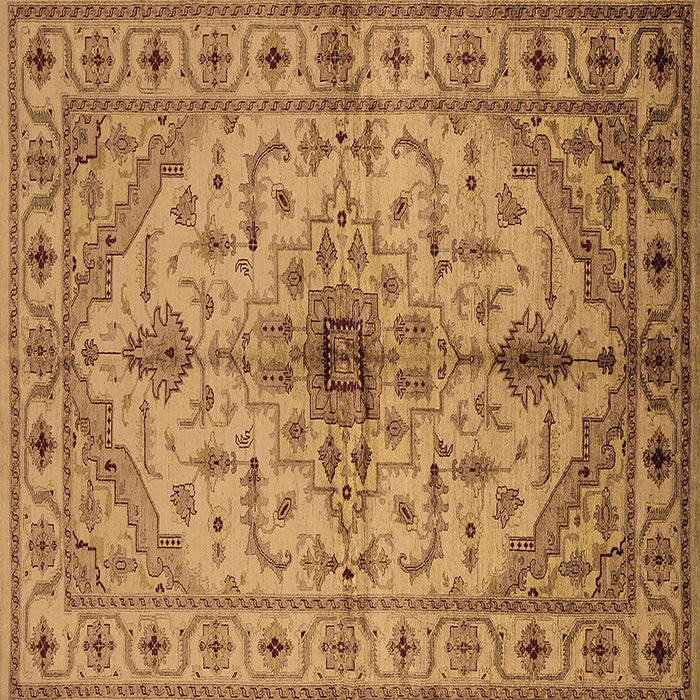 Square Oriental Brown Industrial Rug, urb2871brn