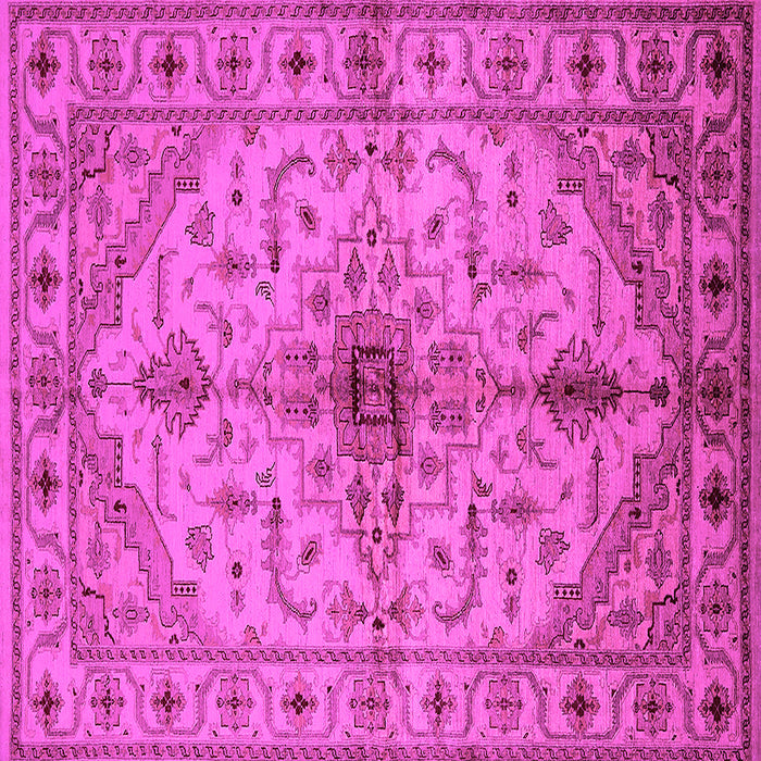 Square Machine Washable Oriental Pink Industrial Rug, wshurb2871pnk