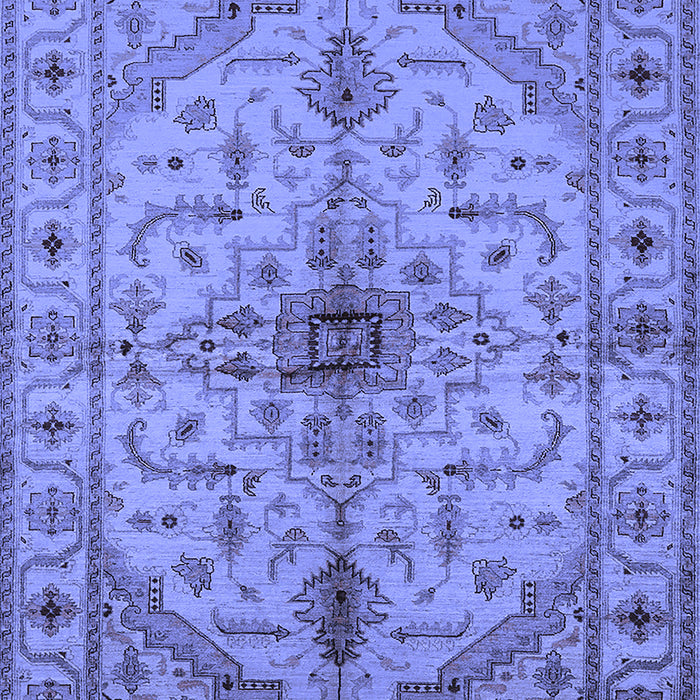 Machine Washable Oriental Blue Industrial Rug, wshurb2871blu