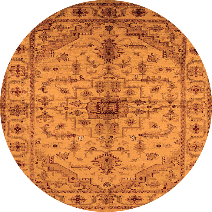 Round Oriental Orange Industrial Rug, urb2871org