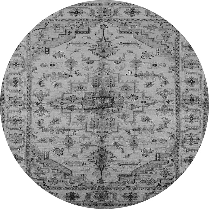 Round Oriental Gray Industrial Rug, urb2871gry