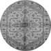 Round Oriental Gray Industrial Rug, urb2871gry