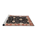 Sideview of Machine Washable Industrial Modern Night Red Rug, wshurb2872