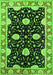 Machine Washable Oriental Green Industrial Area Rugs, wshurb2872grn