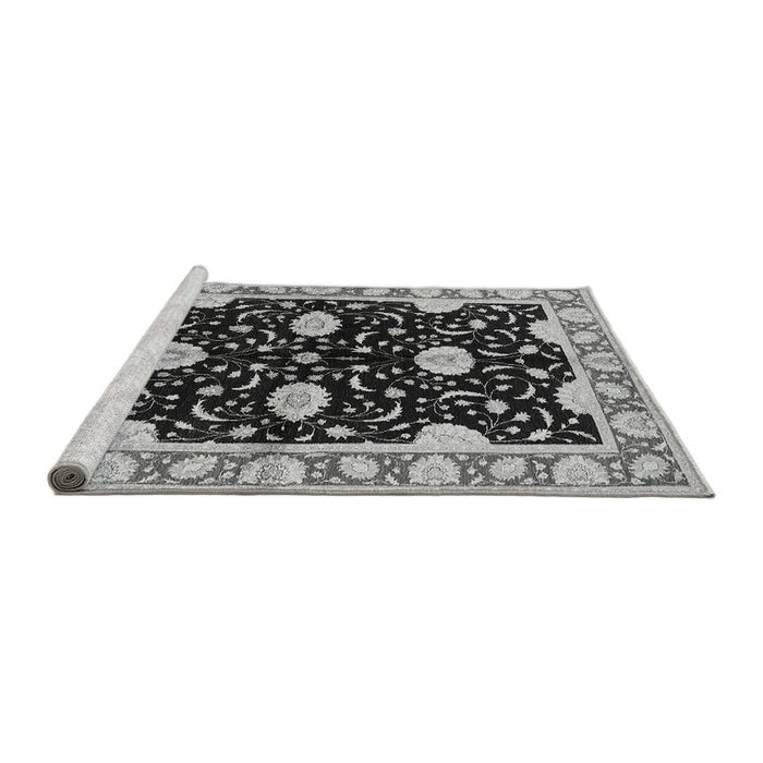 Sideview of Machine Washable Oriental Gray Industrial Rug, wshurb2872gry