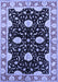 Machine Washable Oriental Blue Industrial Rug, wshurb2872blu