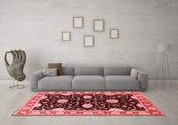 Machine Washable Oriental Red Industrial Rug, wshurb2872red