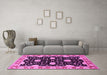 Machine Washable Oriental Pink Industrial Rug in a Living Room, wshurb2872pnk